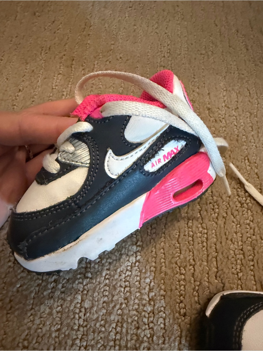Nike Toddler Air Max Sneaker - White, Navy & Pink